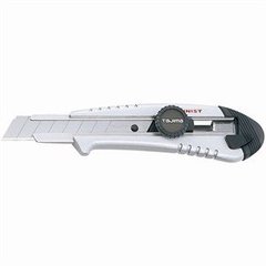 Нож сегментный Aluminist, 18мм, алюминиевый, винтовой фиксатор, пенал для запасных лезвий AC501S Tajima