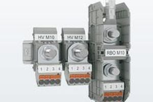 Terminal blocks for screw terminals with push-in clamps
