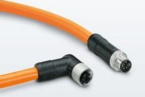 Prepared M12 power cables with M encoding for alternating current
