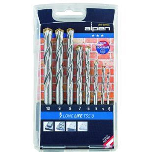 Набір свердел по цеглині ​​і каменю Long Life, &Oslash;3-10x1mm 0000700108100 Alpen