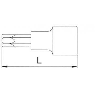 Головка торцевая с вставкой torx с отверстием 1/2" T27 L=55 мм H4TT027 Licota