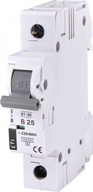 Автоматичний вимикач ST-68 1p B 25А (4,5 kA) 2171318 ETI
