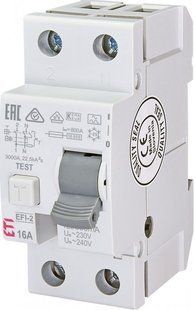 Реле диференціальне (УЗО) EFI-2 16 / 0,3 тип A (10kA) 2064521ETI 2064521 ETI