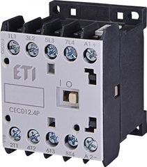 Контактор мініатюрний CEC 12.4P 230V АС (12A; 5,5kW; AC3) 4р (4 Н.О.) 4641202 ETI