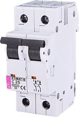 Автоматичний вимикач ETIMAT 10 2p C 25А (10 kA) 2133718 ETI