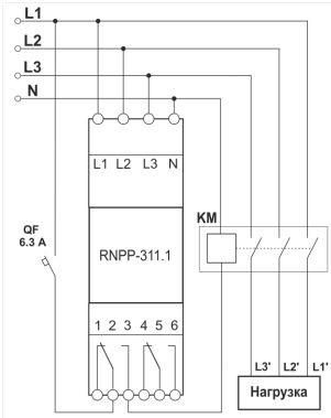 Реле напряжения, перекоса и последовательности фаз РНПП-311.1 NTRNP3111 Новатек-Электро, 3 ф.