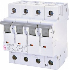 Автоматический выключатель ETIMAT 6 3p+N C 6А (6 kA) 2146512 ETI