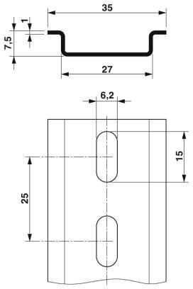 DIN-рейка, з перфорацією-NS 35 / 7,5 PERF 2000MM 0801733 Phoenix