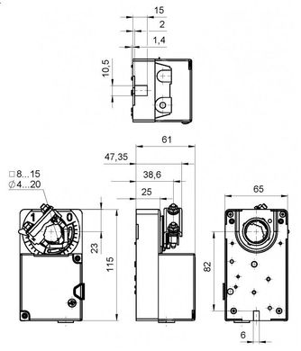 Привод воздушной заслонки и клапана,230В AC 227-230-10 Gruner
