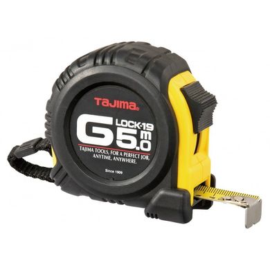 Рулетка строительная ударопрочная G-LOCK, 5м×19мм G9P50MY Tajima