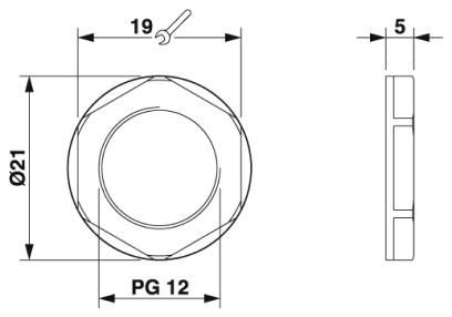 Nut A-INL-PG7-P-GY 1411221 Phoenix Contact