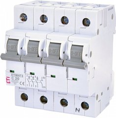 Автоматический выключатель ETIMAT 6 3p+N C 20А (6 kA) 2146517 ETI