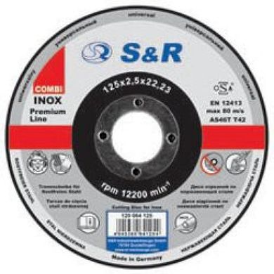 Premium abrasive cutting circle of stainless steel of type T AS 46 125 120 064 125 Combi S & R