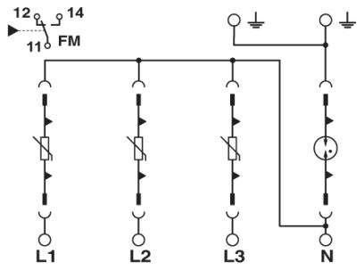 Разрядник для защиты от импульсных перенапряжений, тип 2 VAL-MS 320/3+1/FM 2859181 Phoenix Contact