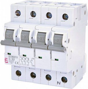 Circuit breaker ETIMAT 6 3p + N C 32 A (6 kA) 2146519 ETI
