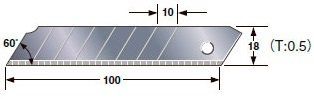 Лезвия серые 18мм Endura Blades, экстра устойчивы, упаковка 10 шт с поштучным подателем LB50CD Tajima