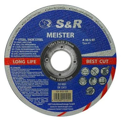 Circle abrasive cutting metal and stainless steel Meister A 46 S BF 125x1,2x22,2 131012125 S & R