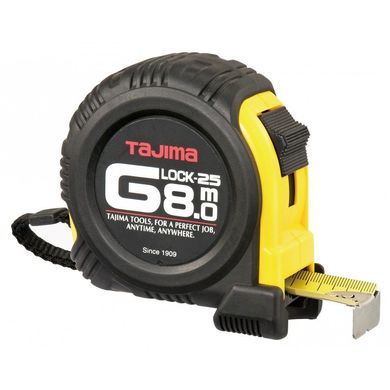 Shock resistant construction tape G-LOCK, 8m × 25mm G5P80MY Tajima