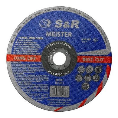 Circle abrasive cutting metal and stainless steel Meister A 36 S BF 180x1,6x22,2 131016180 S & R