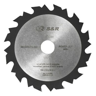 The saw blade S & R Meister Power Cut 190x30x2,6 mm 241 012 190 241 012 190 S & R S & R