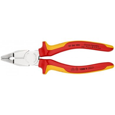 Combination pliers chrome dielectric 190mm 01 06 190 Knipex