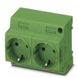 Double socket for DIN-rail EO-CF / PT / LED / DUO / GN 0804050 Phoenix Contact