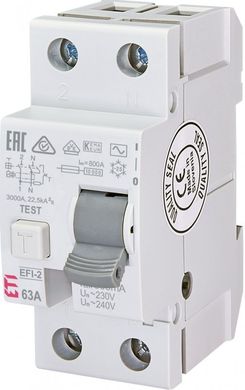 Differential relay (RCD) EFI-2 63 / 0.5 type AC (10kA) 2065124ETI 2,065,124 ETI