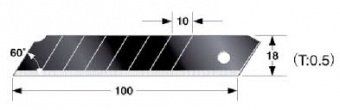 Gray blade 25mm ROCK HARD, extra resistant, packing 20 pcs LB65-20H Tajima
