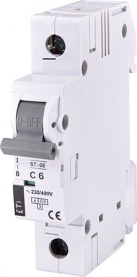 Автоматичний вимикач ST-68 1p З 6А (4,5 kA) 2181312 ETI