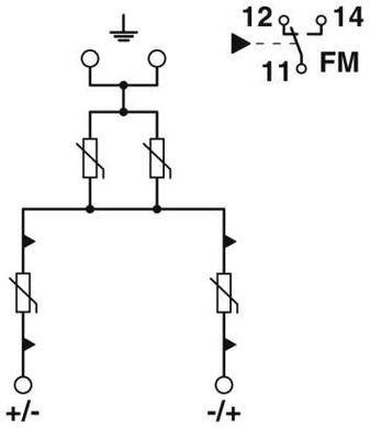 Молниеотвод / разрядник для защиты от импульсных перенапряжений типа 1/2 VAL-MB-T1/T2 600DC-PV/2+V-FM 2906292 Phoenix Contact