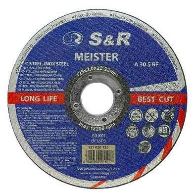 Circle abrasive cutting metal Meister A 30 S BF 125x2,0x22,2 131020125 S & R