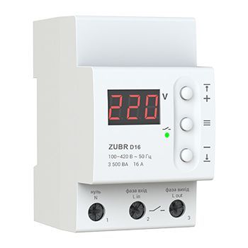 Voltage relay for a house or apartment, Zubr D16, 16A Zubr