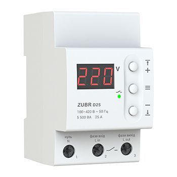Voltage relay for a house or apartment, Zubr D25, 25A Zubr