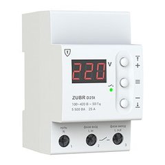 Реле напруги для будинку або квартири, Zubr D25t, 25A термозахист Zubr, 25, 1 ф.