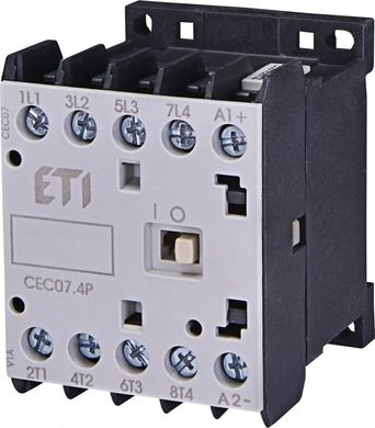 Контактор мініатюрний CEC 07.4P 230V АС (7A; 3kW; AC3) 4р (4 Н.О.) 4641200 ETI