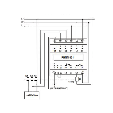 Трехфазное реле напряжения и контроля фаз РНПП-301 NTRNP3010 Новатек-Электро, 3 ф.