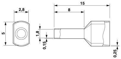 Ізольований кабельний наконечник TWIN AI-TWIN 2X0,75-8 BU 3240668 Phoenix Contact