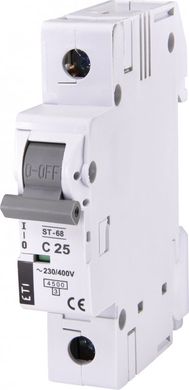 Автоматичний вимикач ST-68 1p З 25А (4,5 kA) 2181318 ETI