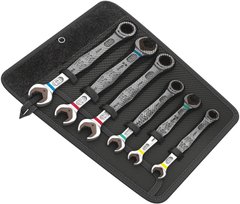 Set of combination keys with ratchet / double-sided open-end wrenches 10-19 6 items in a bag 05020022001 Wera