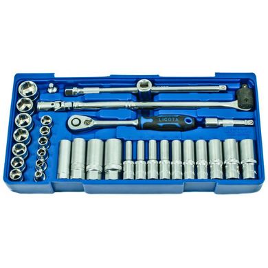 Socket set 3/8 with accessories for 34 items in the ACK-B3014 Licota tool case
