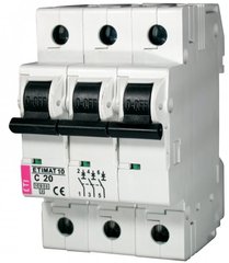 Автоматичний вимикач ETIMAT 10 3p C 20А (10 kA) 2135717 ETI