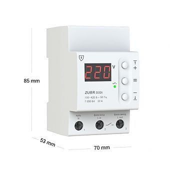 Voltage relay for a house or apartment, Zubr D32t, 32A thermal protection Zubr, 32, 1 ф.