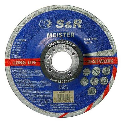 Circle abrasive for metal stripping Meister A 24 R BF 125x6,0x22,2 131060125 S & R