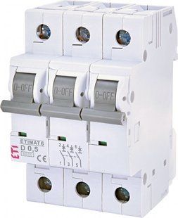 Circuit breaker ETIMAT 6 3p D 0,5A (6kA) 2164501 ETI