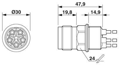 Проходная деталь - QPD W 4PE1,5 M25 1,0 BK - 1414737 Phoenix Contact