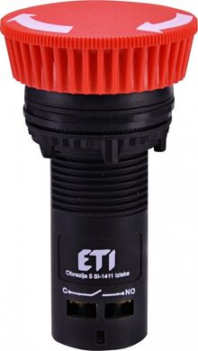 Кнопка моноблок. грибок ECM-T10-R (відключення поворотом, 1NO, червона) 4771482 ETI