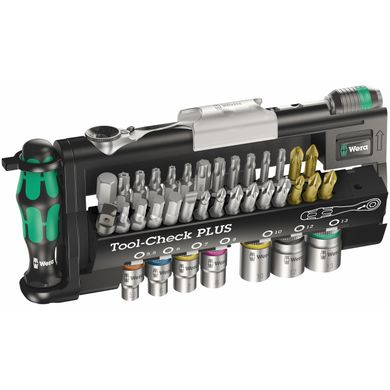 Set of bits and face heads with a ratchet Tool-Check PLUS Imperial 05056491001 Wera
