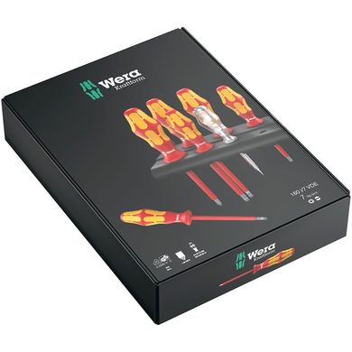 Set of screwdrivers Kraftform Plus Series 100 + + Stand voltage indicator (SL, PH) of 160 i / 7 Rack 05006147001 Wera