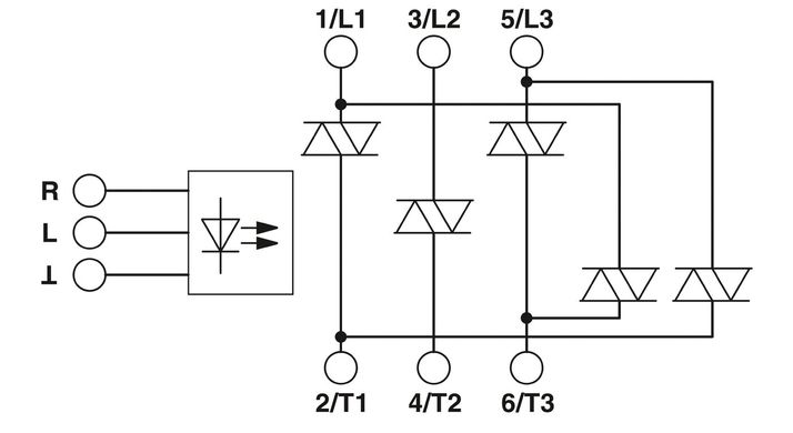 Трифазний напівпровідниковий реверсивний контактор ELR W3-230AC/500AC-16 2297345 Phoenix Contact