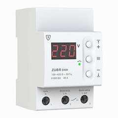 Реле напряжения для дома или квартиры, Zubr D40t, 40А термозащита Zubr